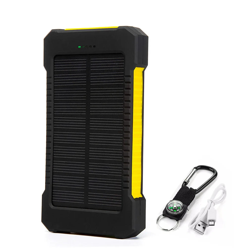 Solar Power Bank 20000mah Waterproof SOS External Auxiliary Battery Powerbank For iPhone 12 11 Huawei Xiaomi 14 13 Power Banks