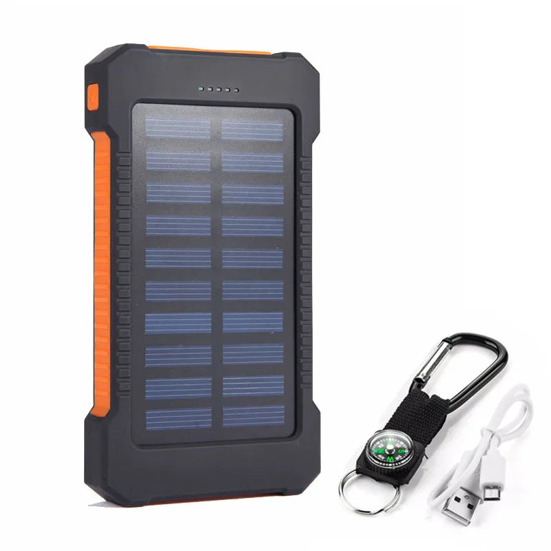 Solar Power Bank 20000mah Waterproof SOS External Auxiliary Battery Powerbank For iPhone 12 11 Huawei Xiaomi 14 13 Power Banks