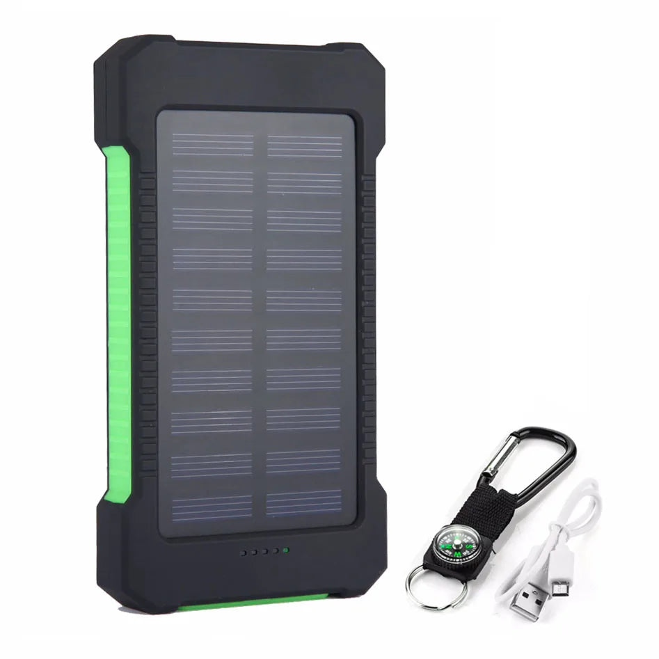 Solar Power Bank 20000mah Waterproof SOS External Auxiliary Battery Powerbank For iPhone 12 11 Huawei Xiaomi 14 13 Power Banks