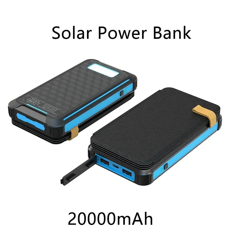 Solar Power Bank Waterproof Outdoor Camping Portable Folding Solar Panels 5V 2A USB Output Sun Power For Phone Real capacity